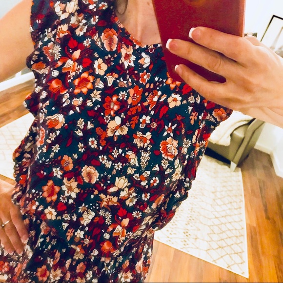 Loft Blue Floral Sleeveless Romper Size SP - Picture 2 of 8